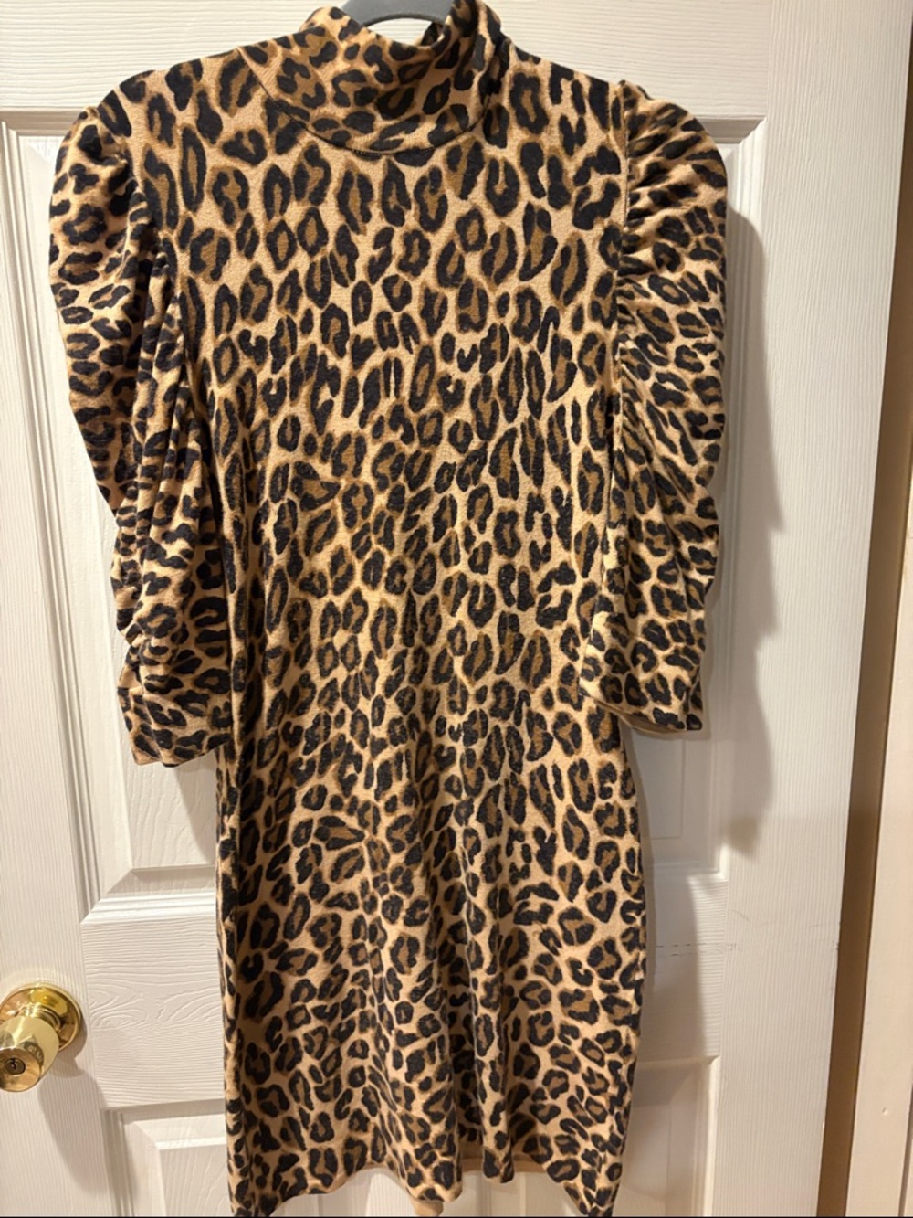 INC International Concepts Leopard Print Mini Dress in Tan and Black